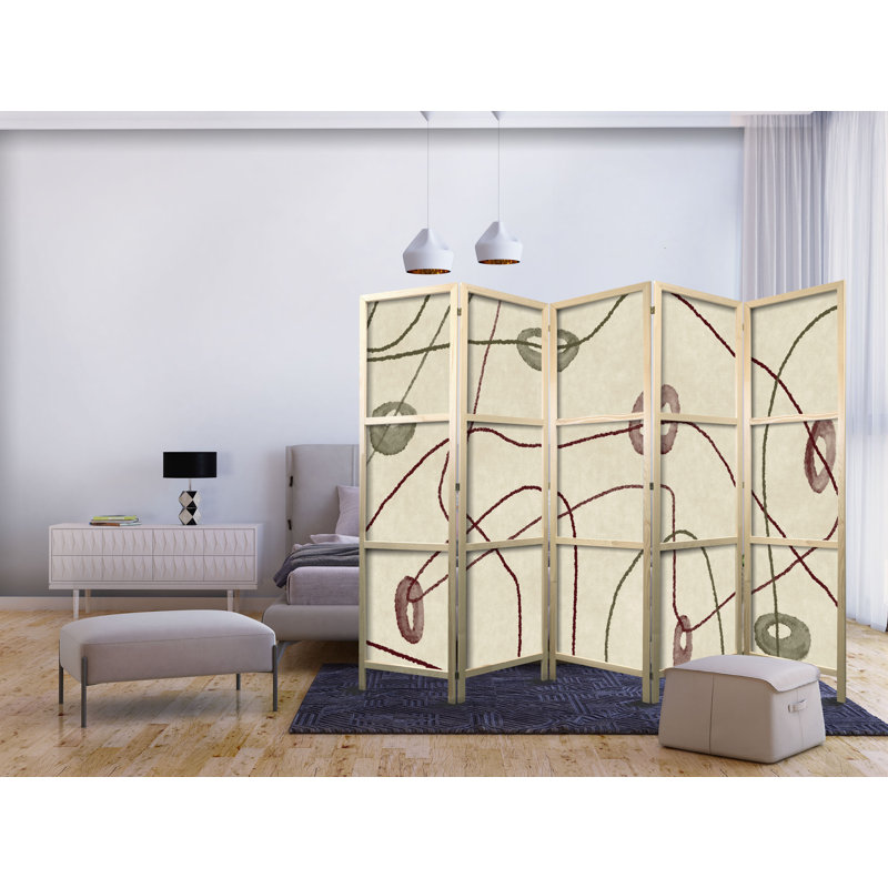 171cm H Solid Wood Folding Room Divider, 171cm H x 225cm W x 1.2cm D
