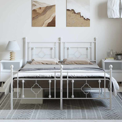 Structure de lit en métal avec tête de lit Ibai vidaXL, rangement sous le lit, sans bruit, sans matelas