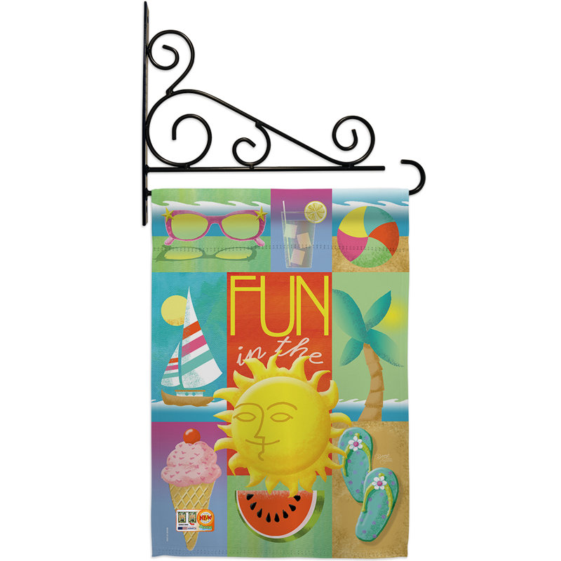 Polyester 2 faces 19 x 13 po summer collage ensemble de drapeaux