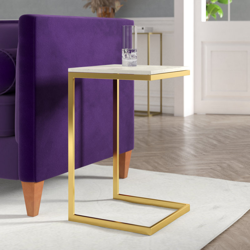 C Table End Table, Gold