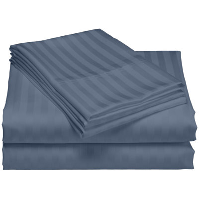 Egyptian Cotton Machine Woven Striped Sheet Set
