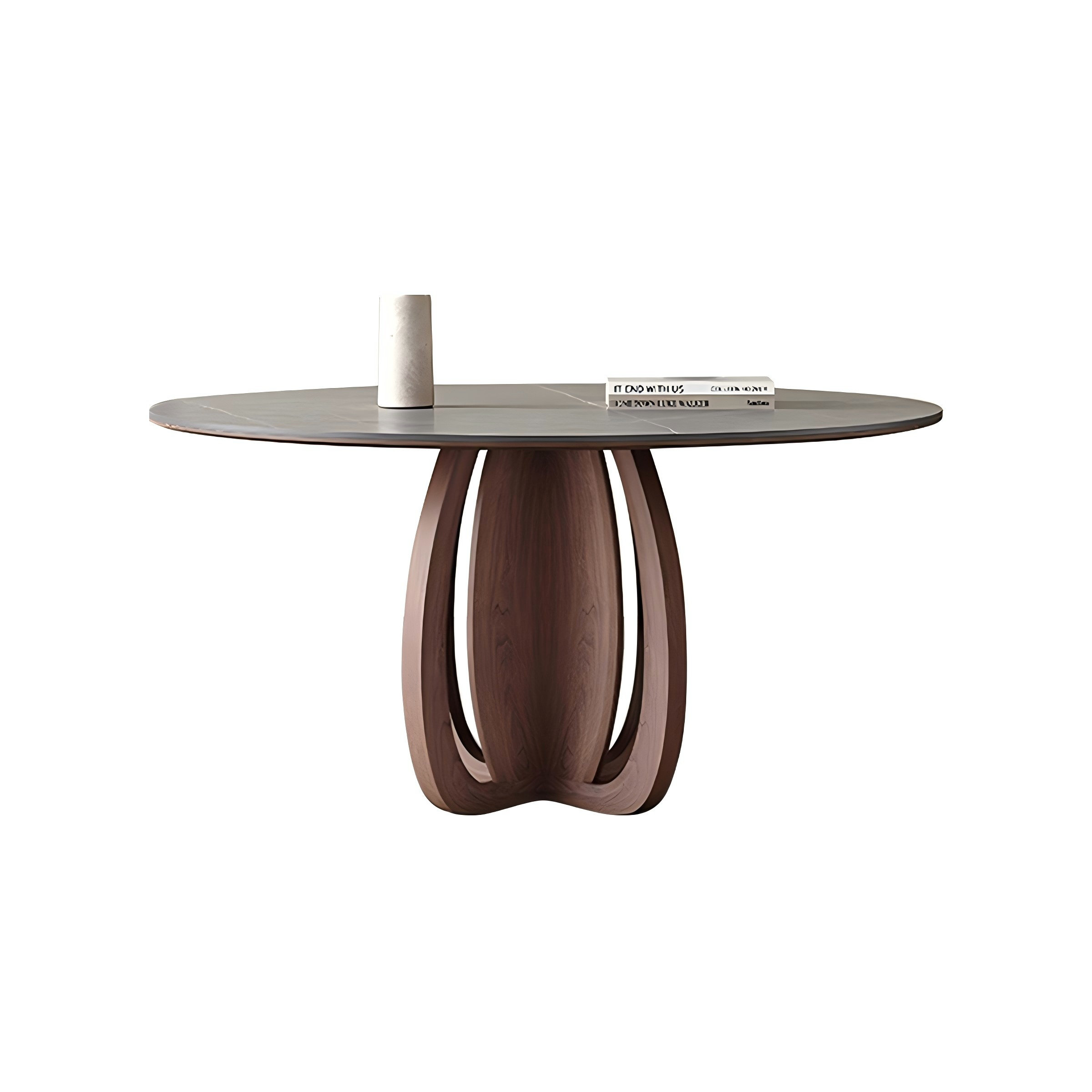 Orren Ellis Sintered Stone Solid Wood Oak gray and brown Dining Table