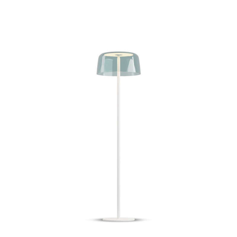 Yurei 51.5'' LED Traditional Floor Lamp with USB, Matte White, Blue