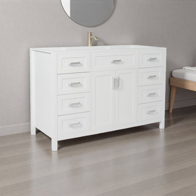 47" Bathroom Vanity Without Sink, Cabinet Only, 2 Doors And 8 Drawers, Soft Close System, Classic Design