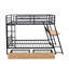 Metal Bunk Bed With Built-In Desk, Light And 2 Drawers
