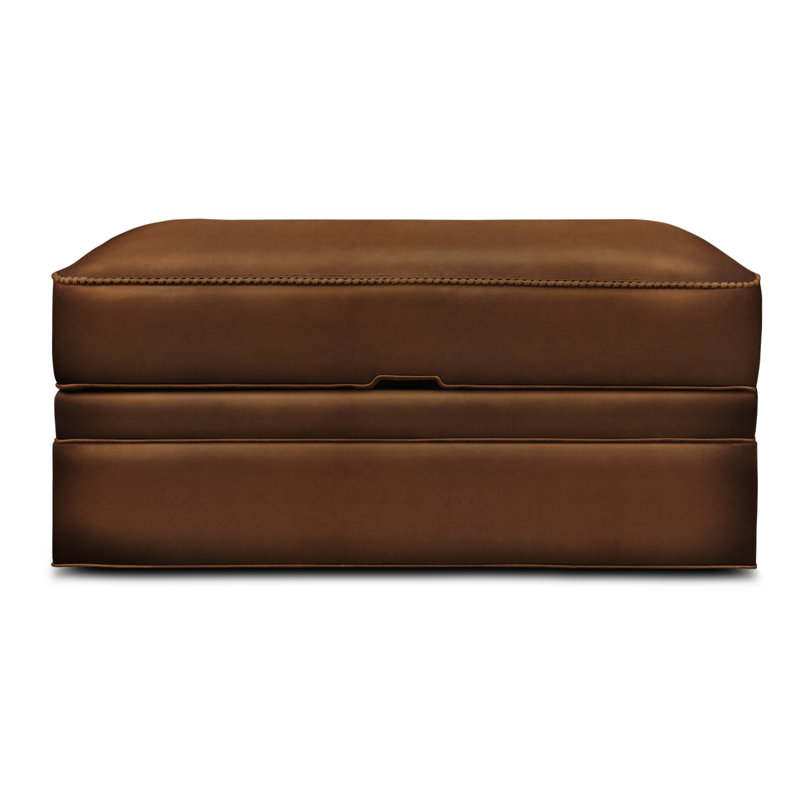 Stafford Leather Ottoman, Putty (Nouveaux), Espresso