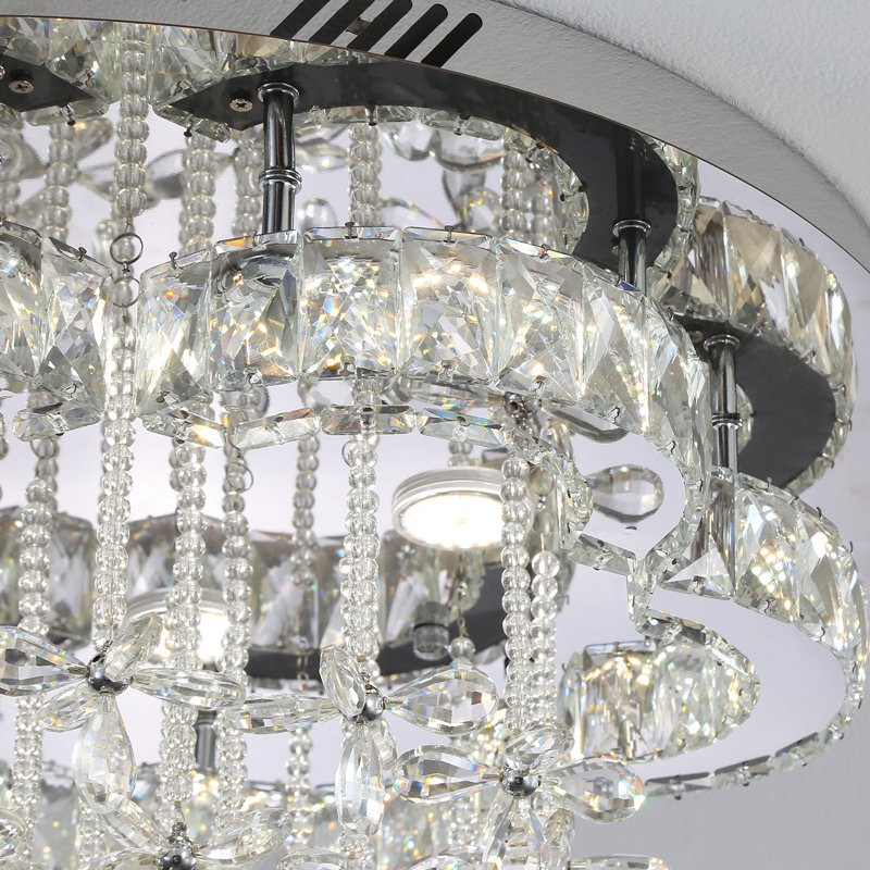 Lustre en cristal à fleurs, plafonnier encastré pour la salle à manger ou le salon
