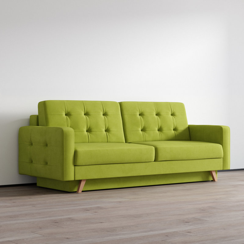 Canapé-lit rembourré de 90 po Vegas Sofa, Vert