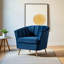 Fauteuil en velours capitonné de 34,3 po Kitrina-520893097