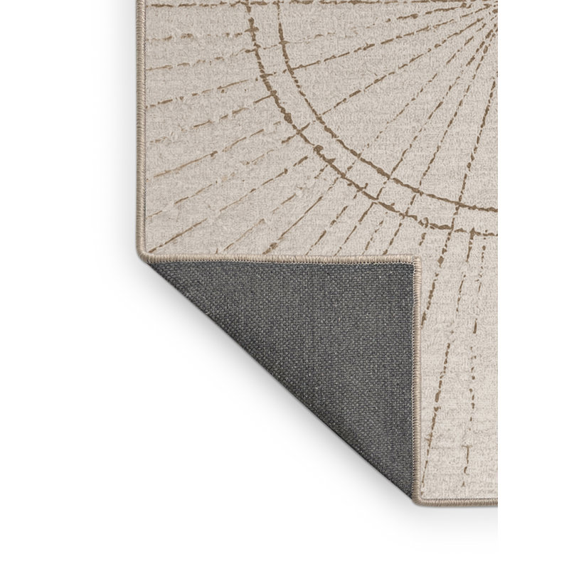 Soft Plush Everitt New Years Modern & Contemporary Abstract Area Rug in Beige – Beige Binding, 5x8
