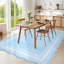 Tapis de salle à manger rectangulaire en polyester bleu clair 8 x 10 pi-338100013-338099989