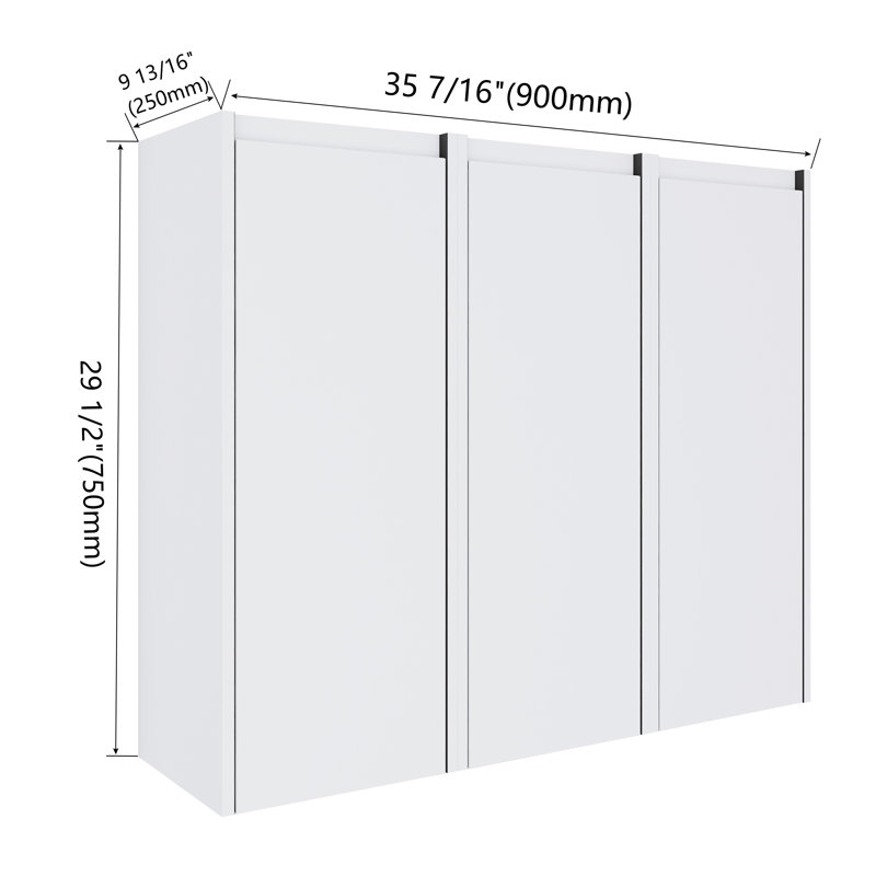 Rangement de salle de bain flottant 12 po avec porte à fermeture en douceur, Blanc
