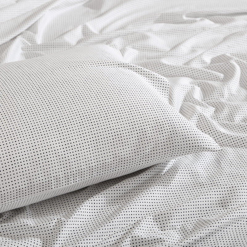 Marimekko Printed Organic Cotton Percale Sheet Sets, Queen Sheet Set with 2 Pillowcases, Black Striped