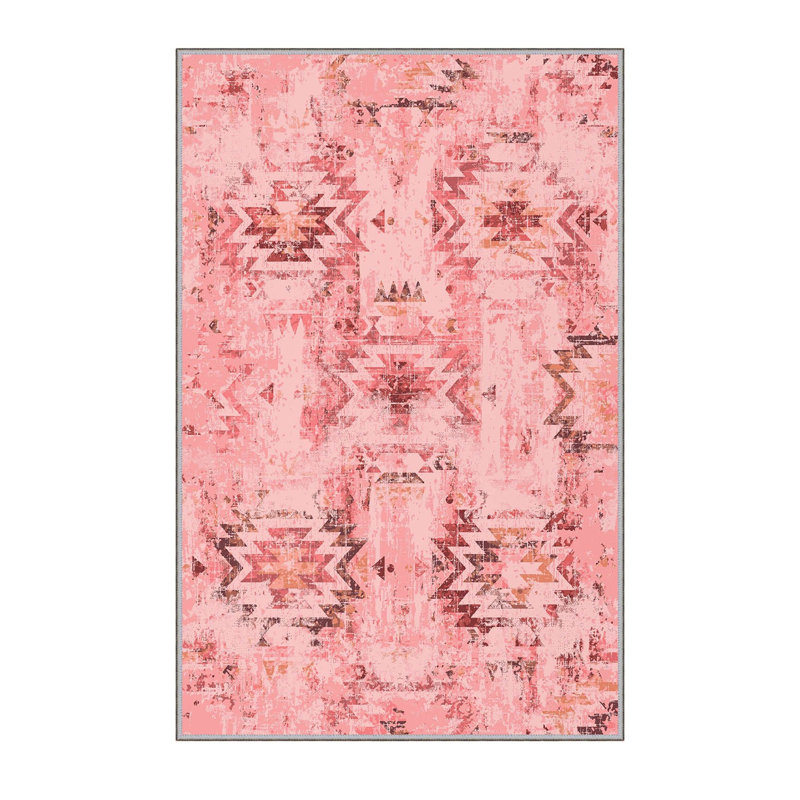 Elegant 3D Printed Area Rug, 4.6 x 7.2 ft | 1% Polyester, .31 in Pile Height, Antibacterial | Non-Slip PVC Felt Dot Underside, Machine Washable, Perfect for Living Room or Bedroom, Durable & Stylish Design