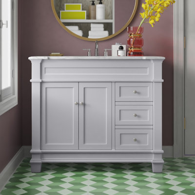 Lydie 42'' Single Bathroom Vanity with Marble Top