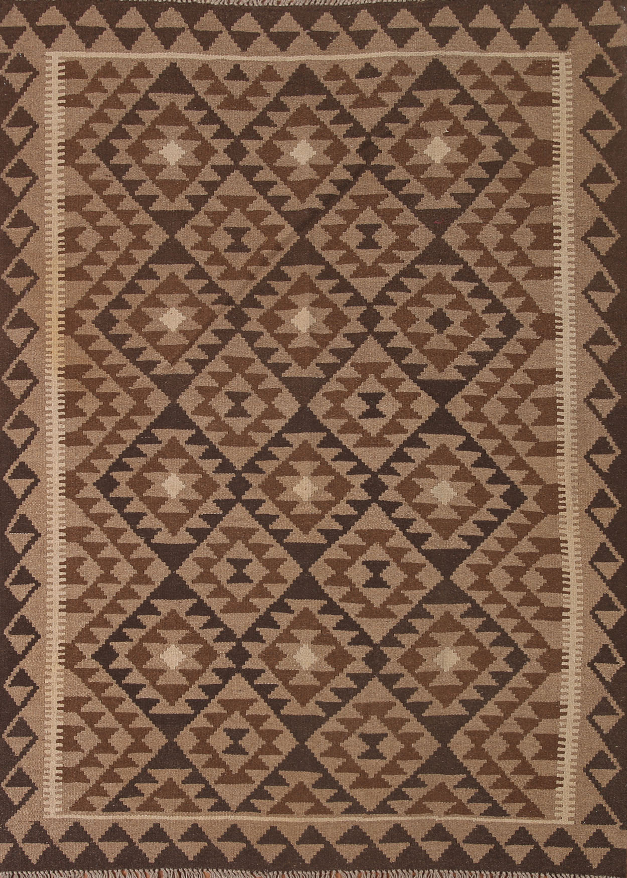 Dakota Fields Reversible Wool Kilim Geometric Area Rug 5x7 | Wayfair