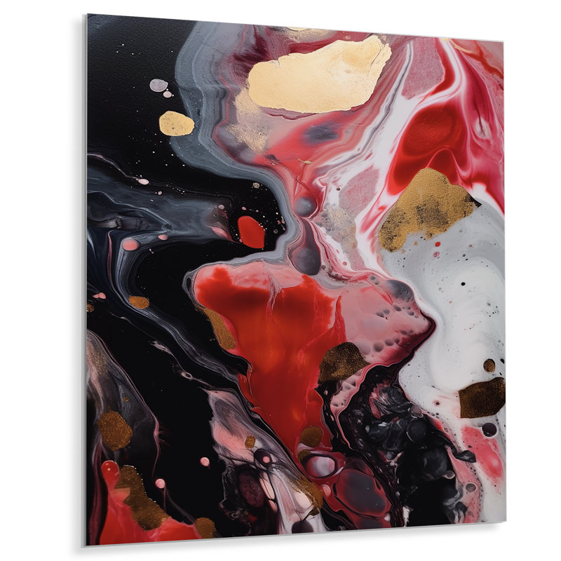 Gautea Glam Abstract Wall Decor on Metal, 32" H x 24" W x 1" D