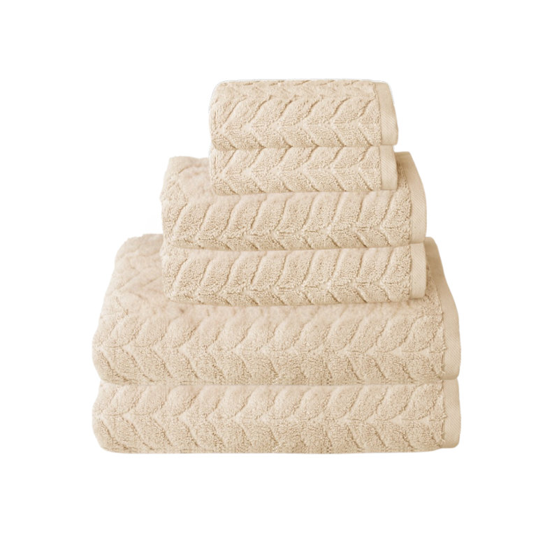 Ensemble de serviettes Romance Jacquard crème (2B + 2H + 2W)