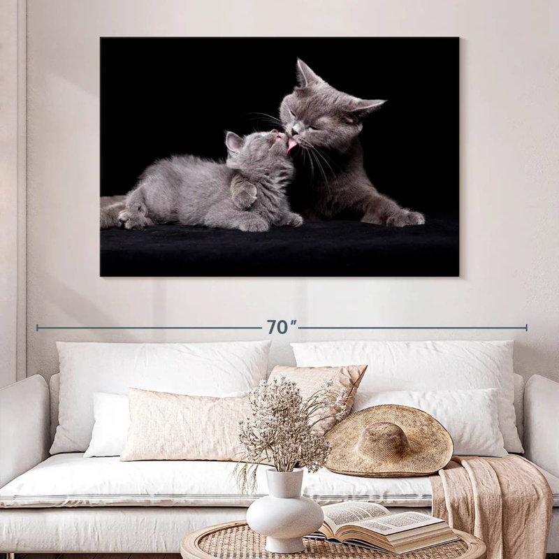 Chat, amour de la mère, H 34 po x l 51 po