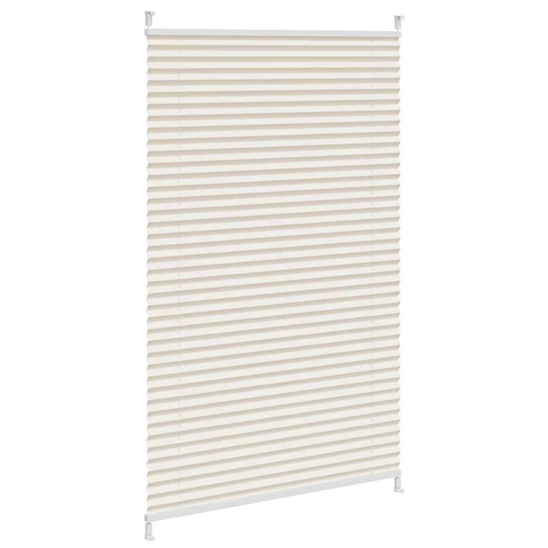 Room Darkening Pleated Blind, 80cm W x 100cm L, Cream