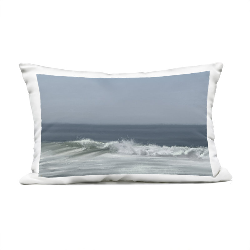 Oreiller imprimé extérieur Hectic Beach Waves par Matthew Piotrowicz, Plage bleue