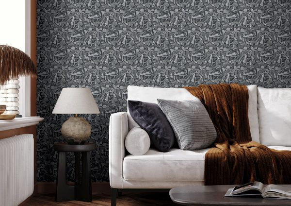 Puzzle Petite 10cm x 60m Wallpaper Roll, Black/Grey