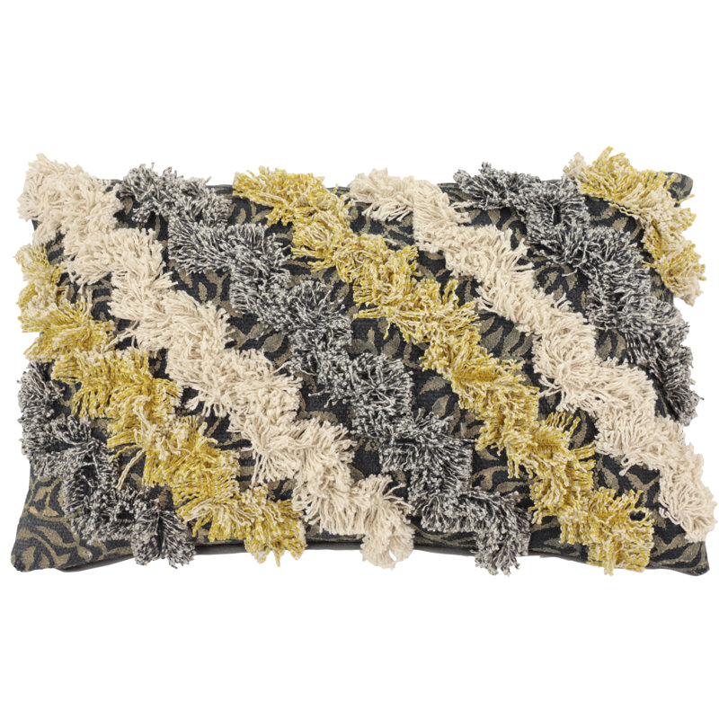 Fringed Cotton Throw Pillow