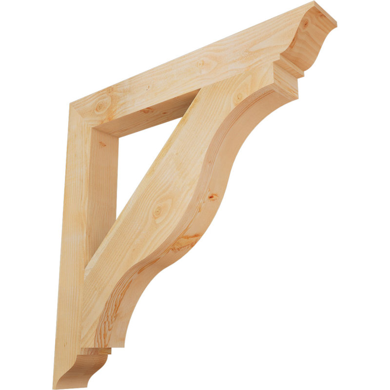 6"W x 46"D x 46"H Funston Traditional Rough Sawn Bracket, Douglas Fir, 46" H x 6" W x 46" D, Douglas Fir