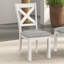 Fauteuil rustique à dossier croisé en chêne blanc 2 pièces rustique avec coussin de salle à manger