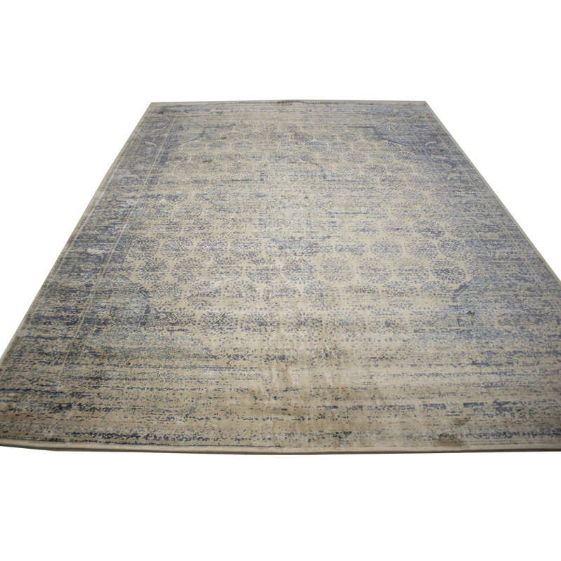 Tapis oriental moderne bleu-gris 9 x 12