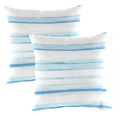 Coussin décoratif d'extérieur à rayures multicolores 16 "x 16" Westport Garden (ensemble de 2)