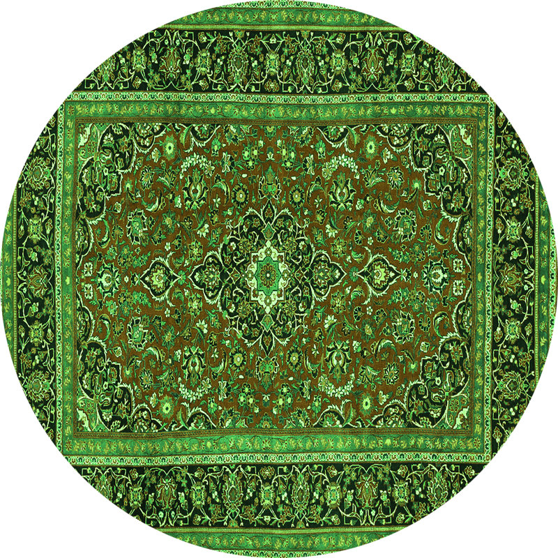Washable Oriental Indoor Rug, Round 4'
