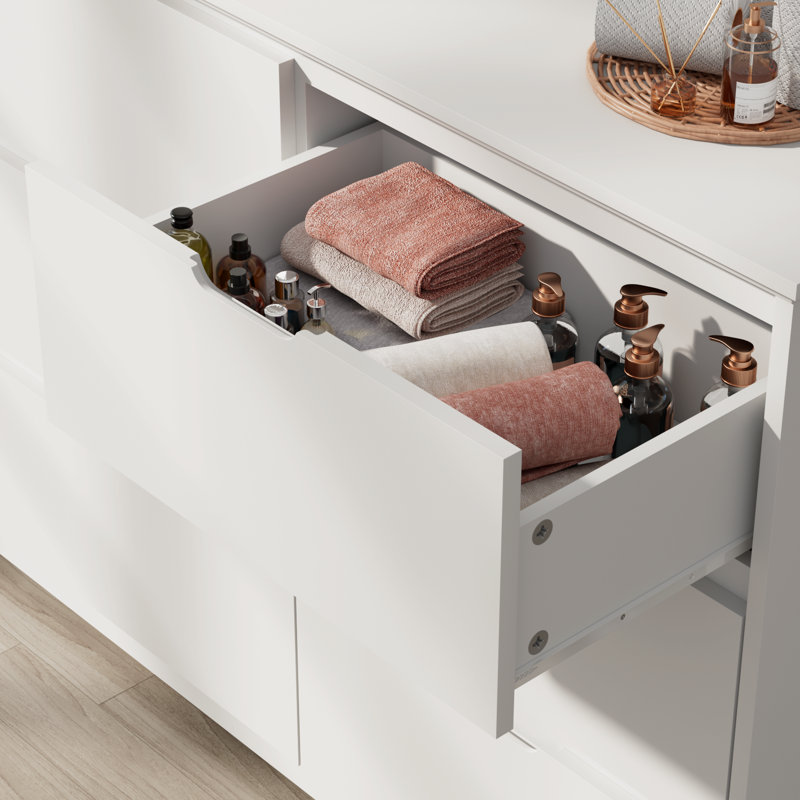 Commode 9 tiroirs Lianna, Blanc