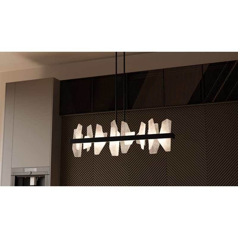 Lustre linéaire à DEL intégré Aurelia, Noir mat