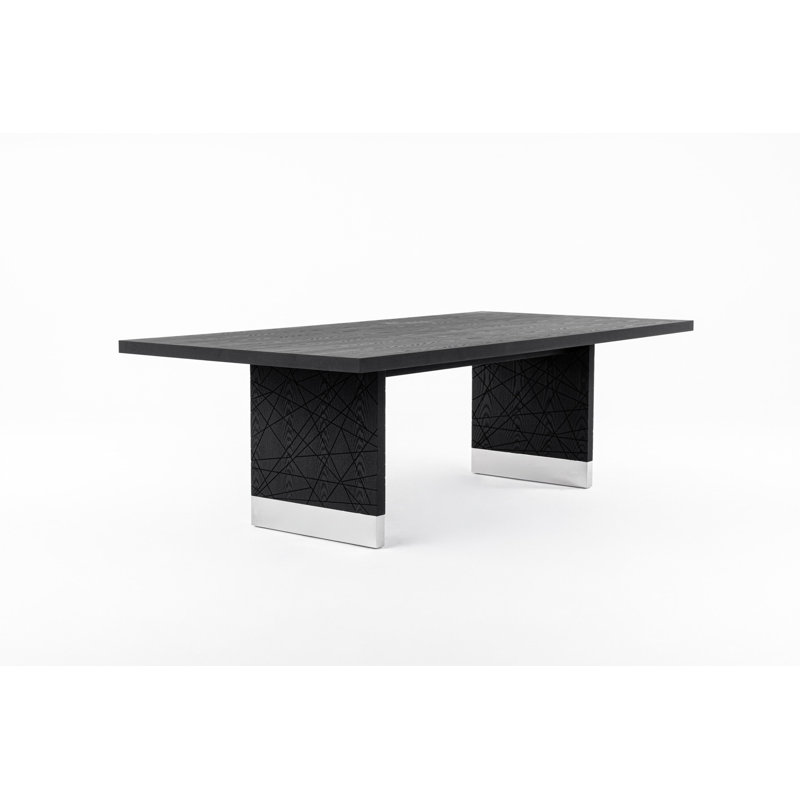 Doner - Black Ash + Stainless Steel Dining Table