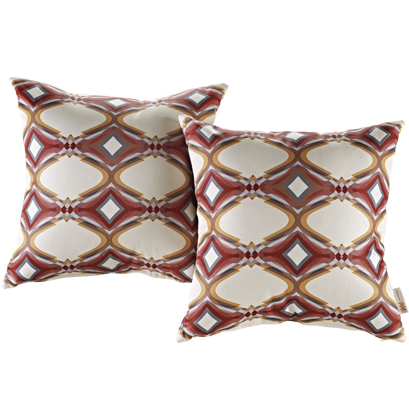 Modway Repeat Pattern Outdoor Indoor Square Pillow Set