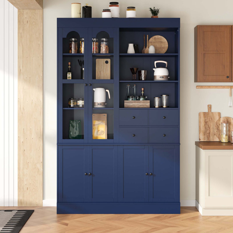Buffet autoportant avec rehausse 47,2X15,7X75inch, Bleu