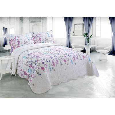 Ensemble de courtepointe d'été 2 pièces avec 1 taie décorative matelassée Marina