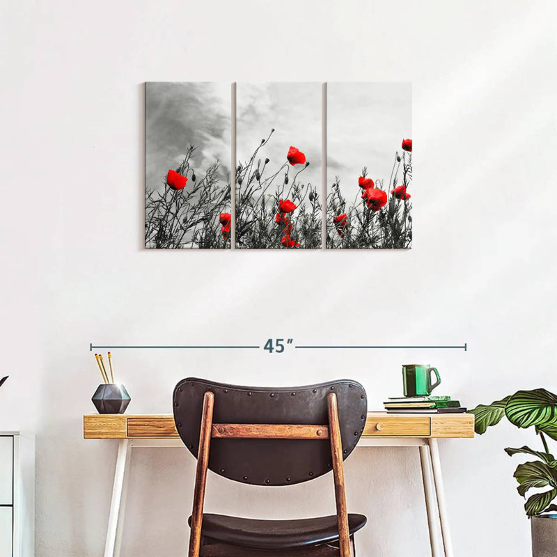 Harnek Blooming Red Poppies Pop, 20" H x 33" W