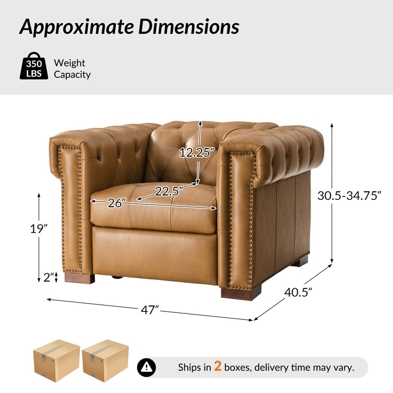 Burbank Traditional Genuine Leather Power Recliner, Camel