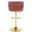 Tabouret de bar rotatif à hauteur réglable en velours l 20,5 po avec base en métal-1845736320