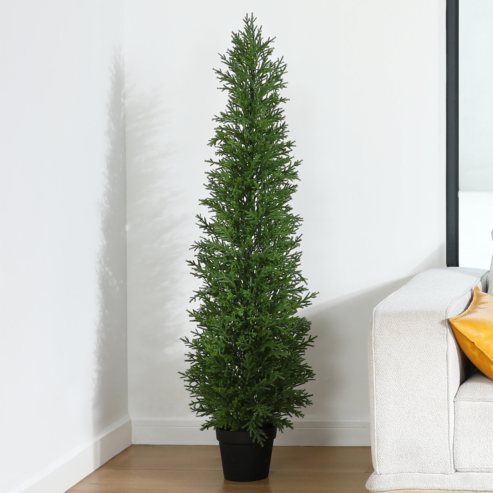 Adcock 60" Cedar Topiary in Pot, 60" H x 20" W x 20" D