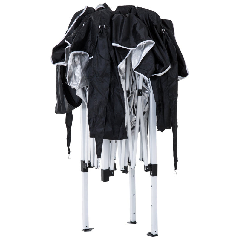 3m x 3m Steel Pop-Up Gazebo, Black