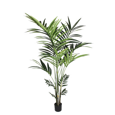 3-pack 6' Artificial Kentia Palm Trees With 191 Leaves In Pot – Realistic Indoor Greenery For Home & Office Décor