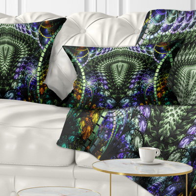 Coussin lombaire à motif fractal coloré unique Abstract