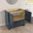 Solid Wood 36" Single Bathroom Vanity Base Only In Navy Blue