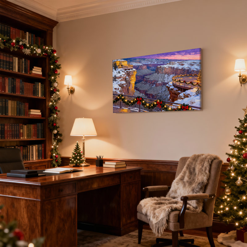 Ensemble de 3 reproductions d'art sur toile, décorations de Noël, H 12 po x l 18 po