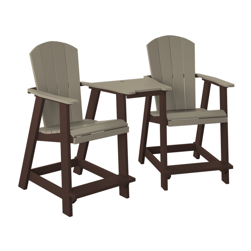  Ensemble de table Tete-A-Tete. Bois vieilli et brun Tudor, Bois patiné / brun Tudor