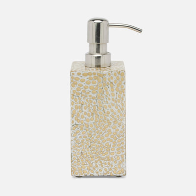 CALLAS, Silver/White, Soap Pump, Square Straight, Lacquered Eggshell.