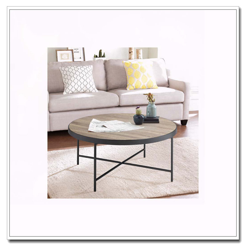 Weathered Grey Oak And Black Coffee Table